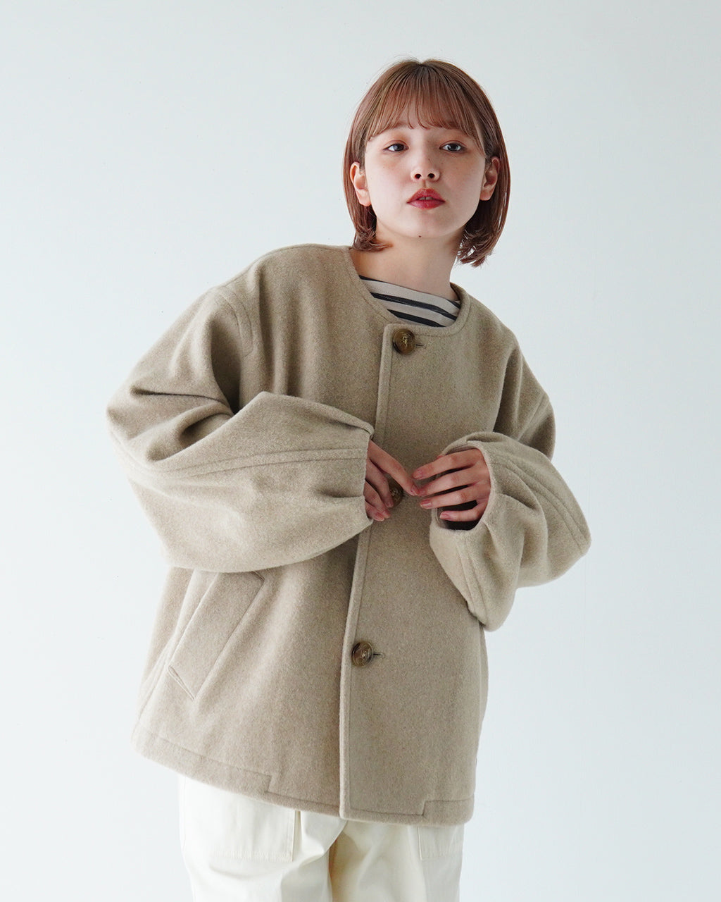 ORCIVAL オーシバル カラーレス ジャケット COLLARLESS JACKET ブルゾン OR-A0586 LSS【送料無料】