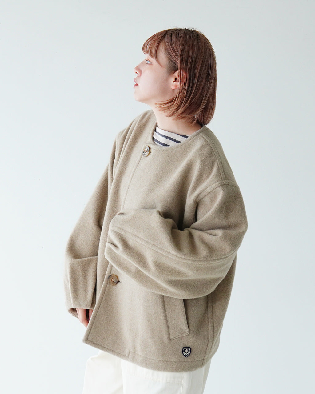 ＼20％OFFクーポン対象／ORCIVAL オーシバル カラーレス ジャケット COLLARLESS JACKET ブルゾン OR-A0586 LSS【送料無料】