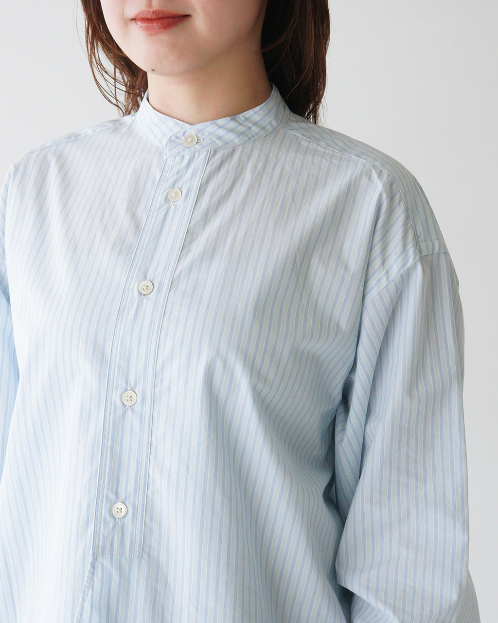 ＼早得24時間限定ポイント10倍／ORCIVAL オーシバル バンドカラーシャツ Typewriter Band Collar Shirt 長袖 オーバーサイズ コットンタイプライター OR-B0273 TYS【送料無料】