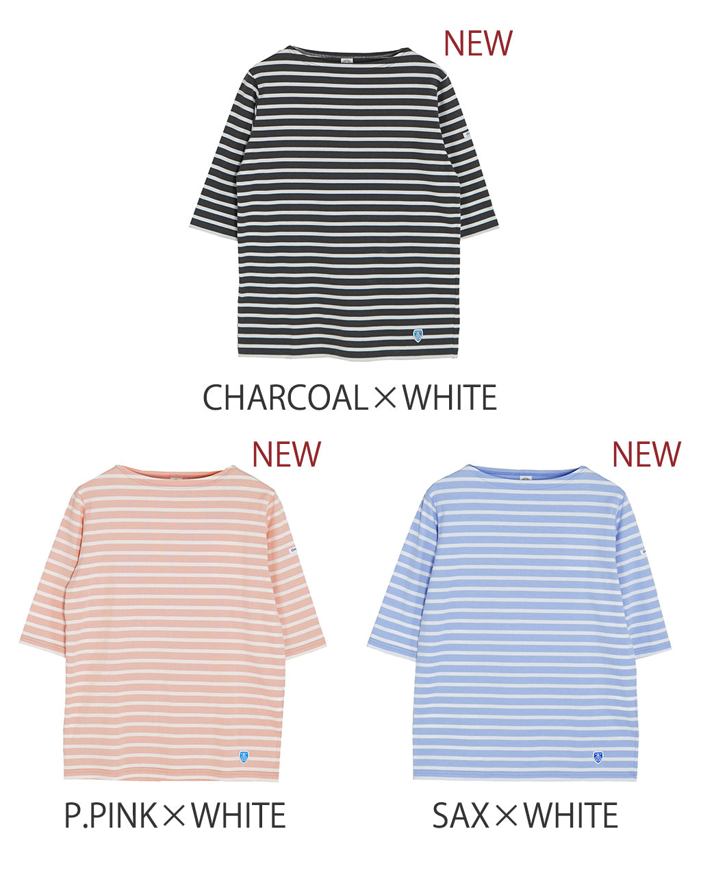 ORCIVAL オーシバル ボートネック ハーフスリーブ プルオーバー BOAT NECK H/S P.O. カットソー ボーダー 半袖 Tシャツ 無地 OR-C0136 BFJ