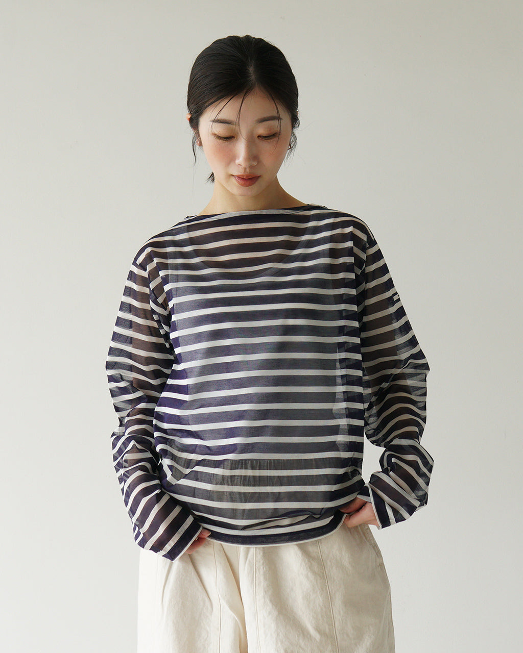 ORCIVAL オーシバル シースルー ボートネック ロングスリーブ プルオーバー BOAT NECK L/S P.O. ボーダー カットソー  OR-C0350 STJ【送料無料】