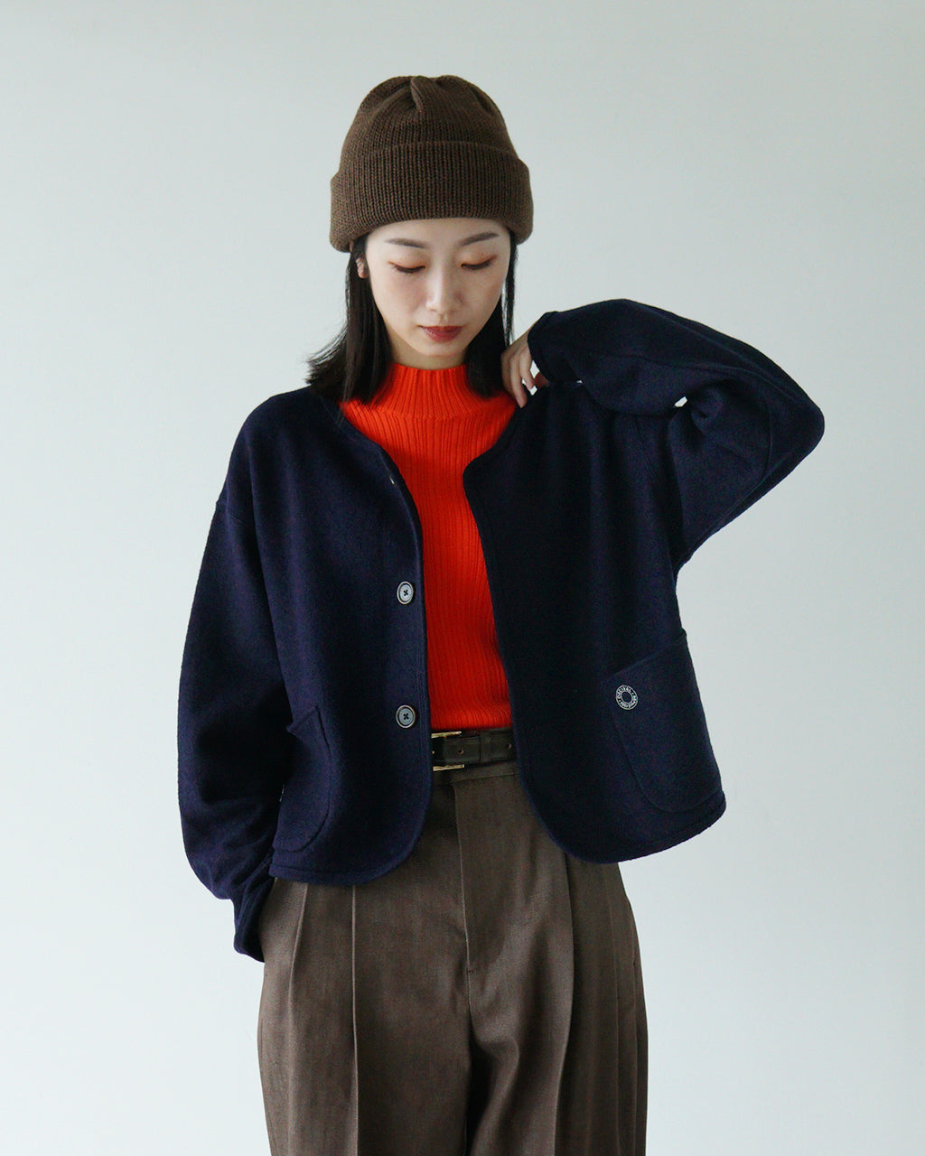 【SALE！40%OFF】ORCIVAL オーシバル カーディガン CREW NECK CARDIGAN クルー ネック カーディガン ウール 羽織 ライトアウター OR-C0380 【送料無料】