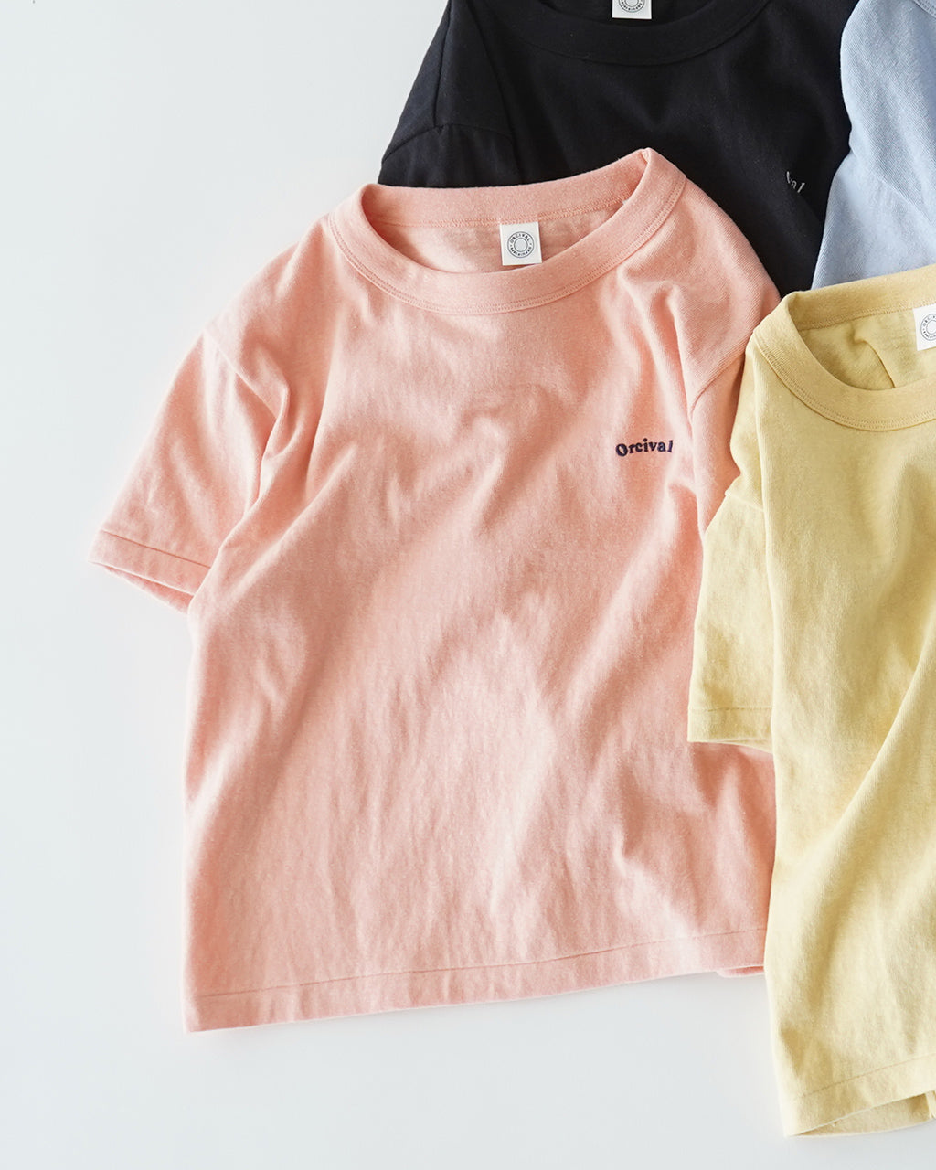 ORCIVAL オーシバル ショートスリーブ Tシャツ Uneven Jersey Embroidery T-shirt 半袖 クルーネック プルオーバー OR-C0418 MIT