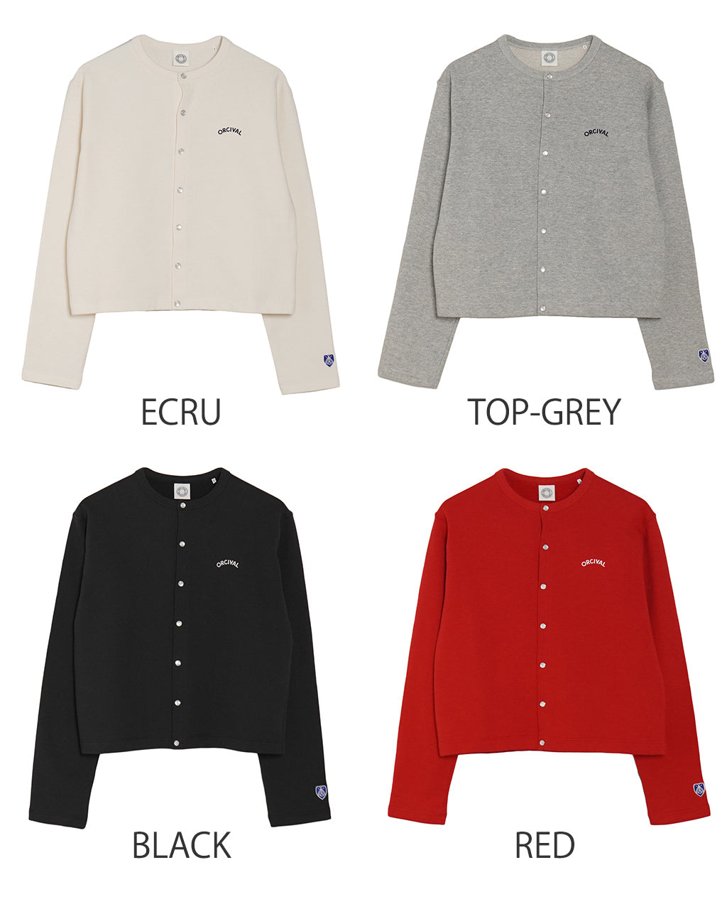 ORCIVAL オーシバル クルーネック カーディガン Light French Terry Crew Neck Cardigan ライトフレンチテリー 裏毛 スウェット地 セットインスリーブ ショート丈 OR-C0435 MAZ【送料無料】