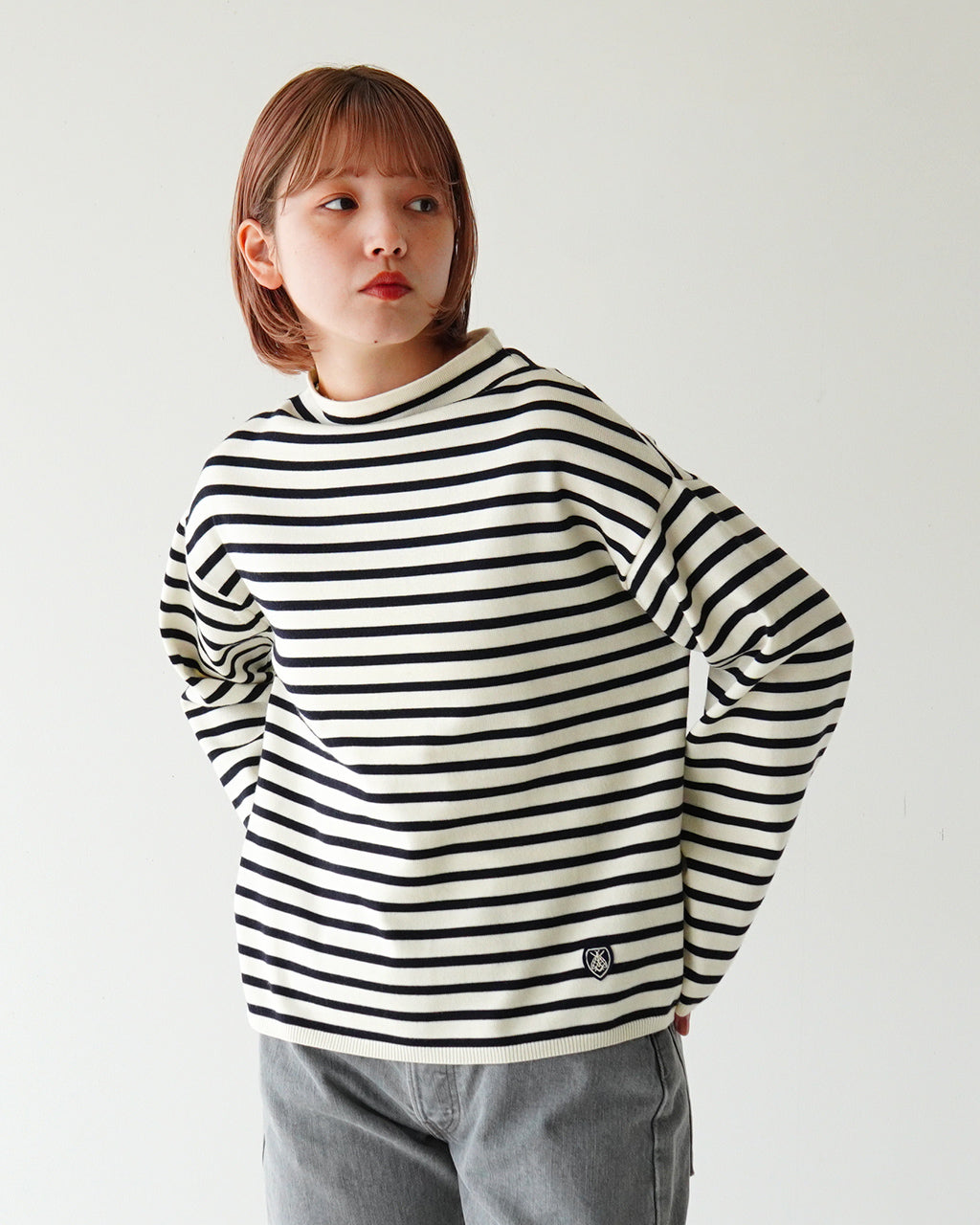 【SALE！40%OFF】ORCIVAL オーシバル モックネック プルオーバー ニット カットソー MOCK NECK PULLOVER ボーダー OR-D0113 CRA【送料無料】