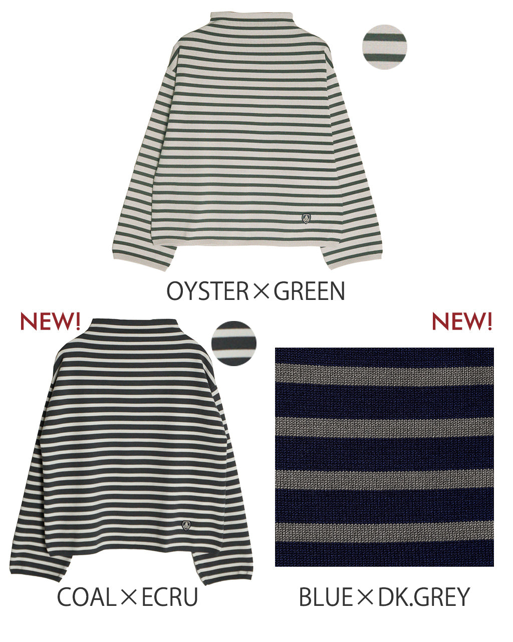 【SALE！40%OFF】ORCIVAL オーシバル モックネック プルオーバー ニット カットソー MOCK NECK PULLOVER ボーダー OR-D0113 CRA【送料無料】