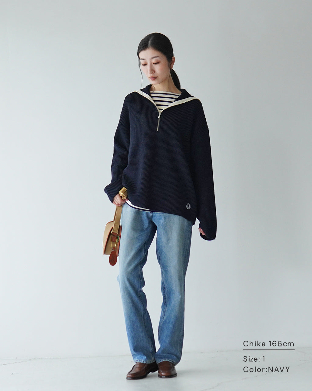 【SALE！30%OFF】ORCIVAL オーシバル セーラーカラー ハーフジップニット  Sailor Collar Half Zip Knit プルオーバー OR-D0105 EFM