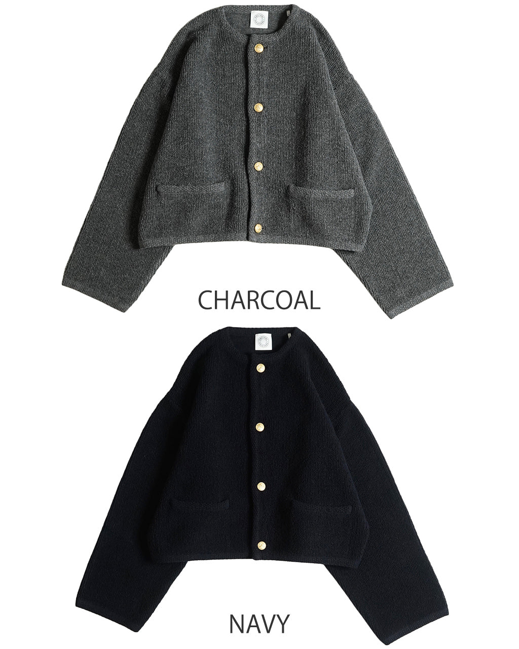 【SALE！20%OFF】ORCIVAL オーシバル ニットカーディガン CREW NECK CARDIGAN クルー ネック ドロップショルダー OR-D0106 BCK