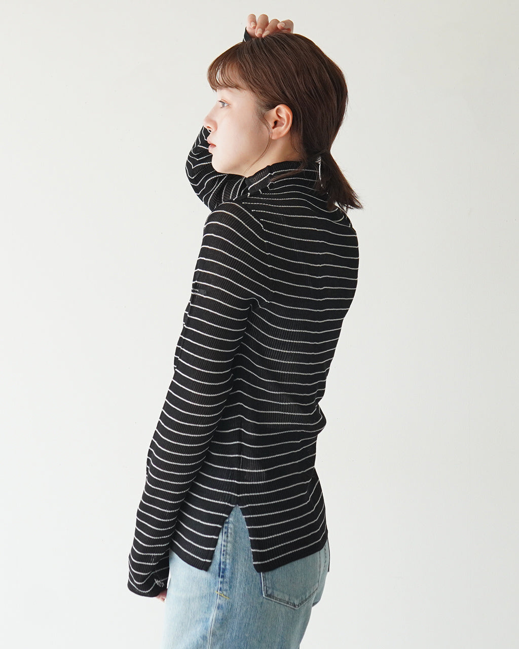 【アウトレット！30%OFF】ORCIVAL オーシバル モックネック プルオーバー MOCK NECK PULLOVER シアー リブニット ソリッド ボーダー OR-D0108 SAR【送料無料】