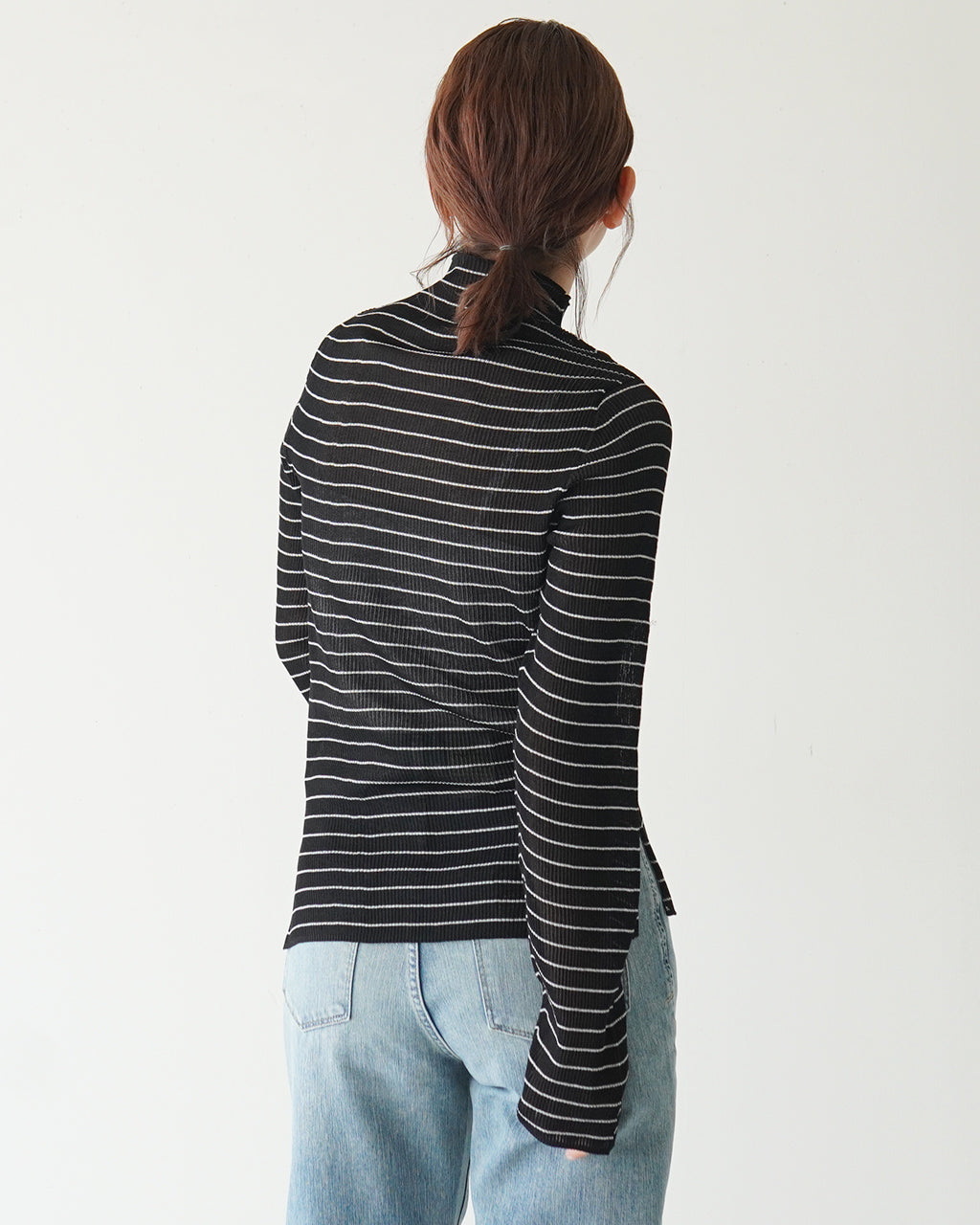 【アウトレット！30%OFF】ORCIVAL オーシバル モックネック プルオーバー MOCK NECK PULLOVER シアー リブニット ソリッド ボーダー OR-D0108 SAR【送料無料】