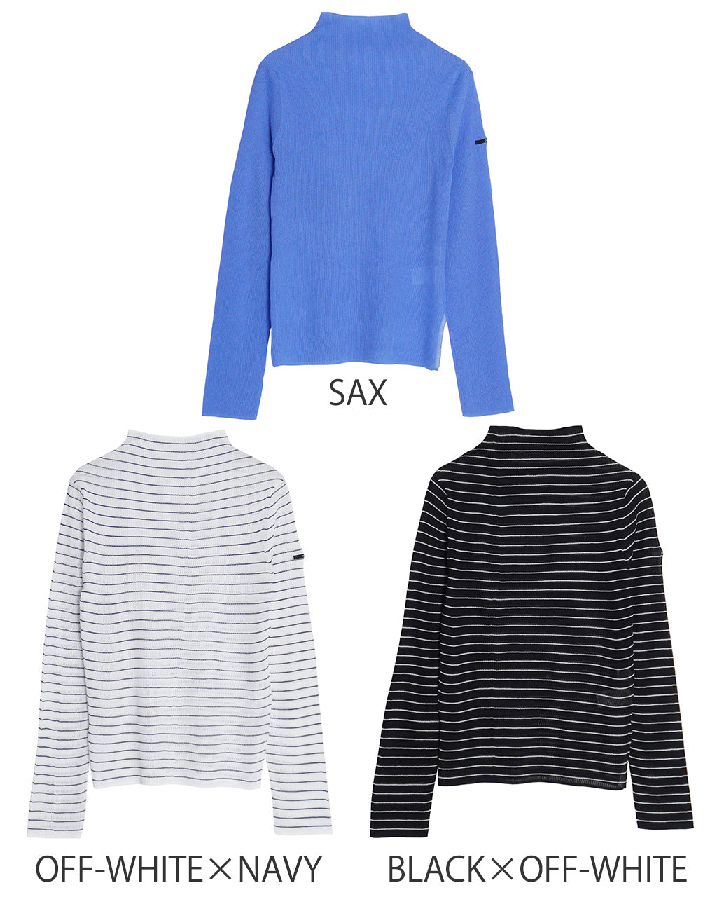 【アウトレット！30%OFF】ORCIVAL オーシバル モックネック プルオーバー MOCK NECK PULLOVER シアー リブニット ソリッド ボーダー OR-D0108 SAR【送料無料】