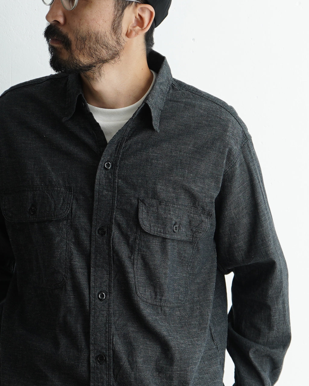 orSlow オアスロウ ブラック シャンブレー ワークシャツ BLACK CHAMBRAY WORK SHIRT 01-8064-61【送料無料】