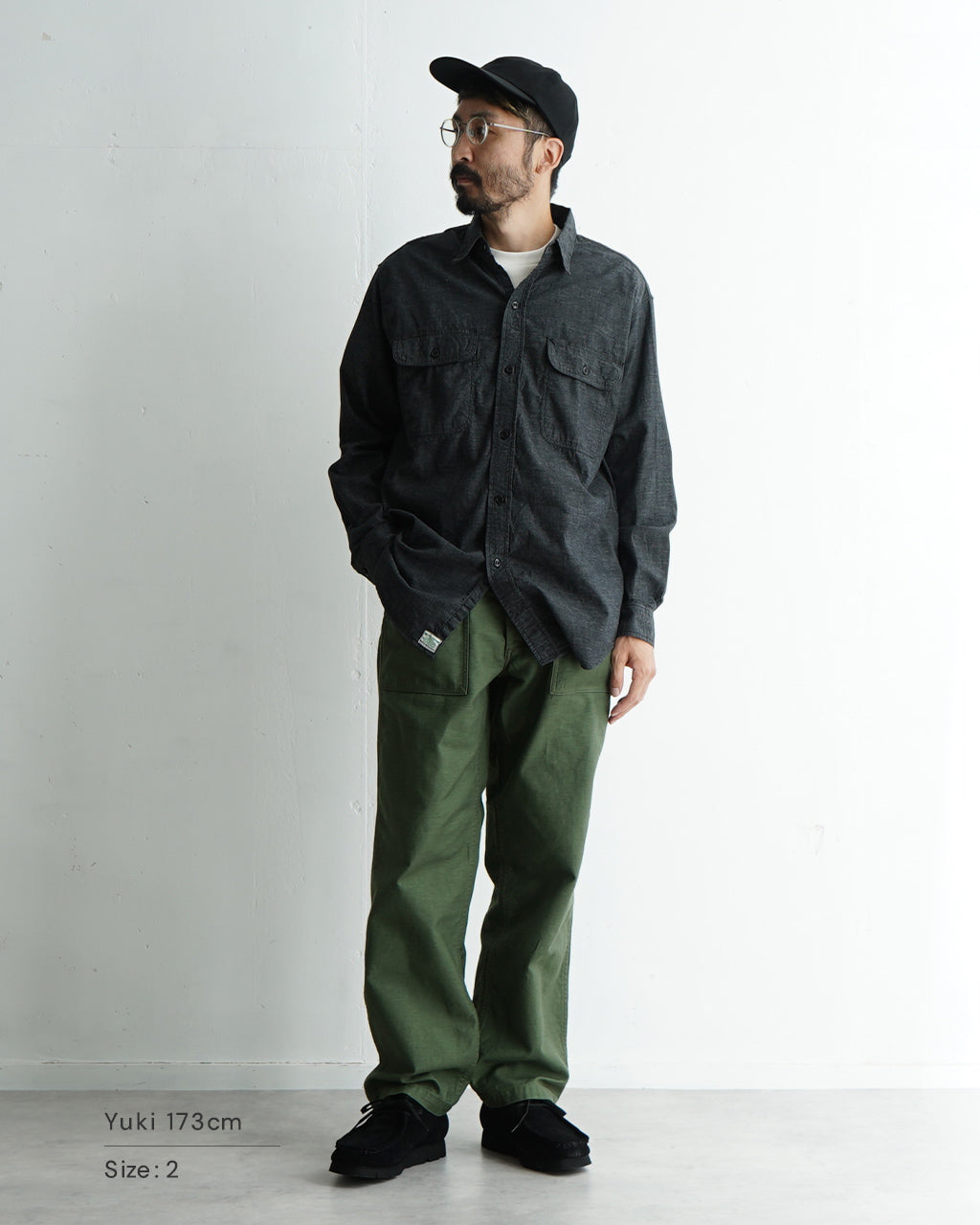 orSlow オアスロウ ブラック シャンブレー ワークシャツ BLACK CHAMBRAY WORK SHIRT 01-8064-61【送料無料】