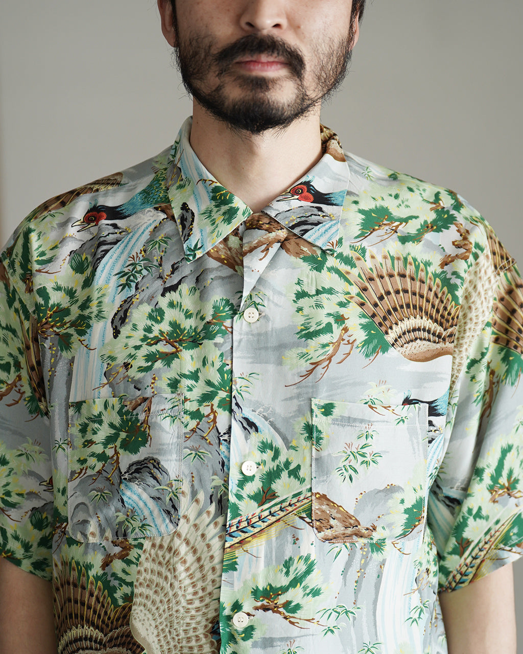 PEACOCK GARDEN HAWAIIAN SHIRT 01-8158