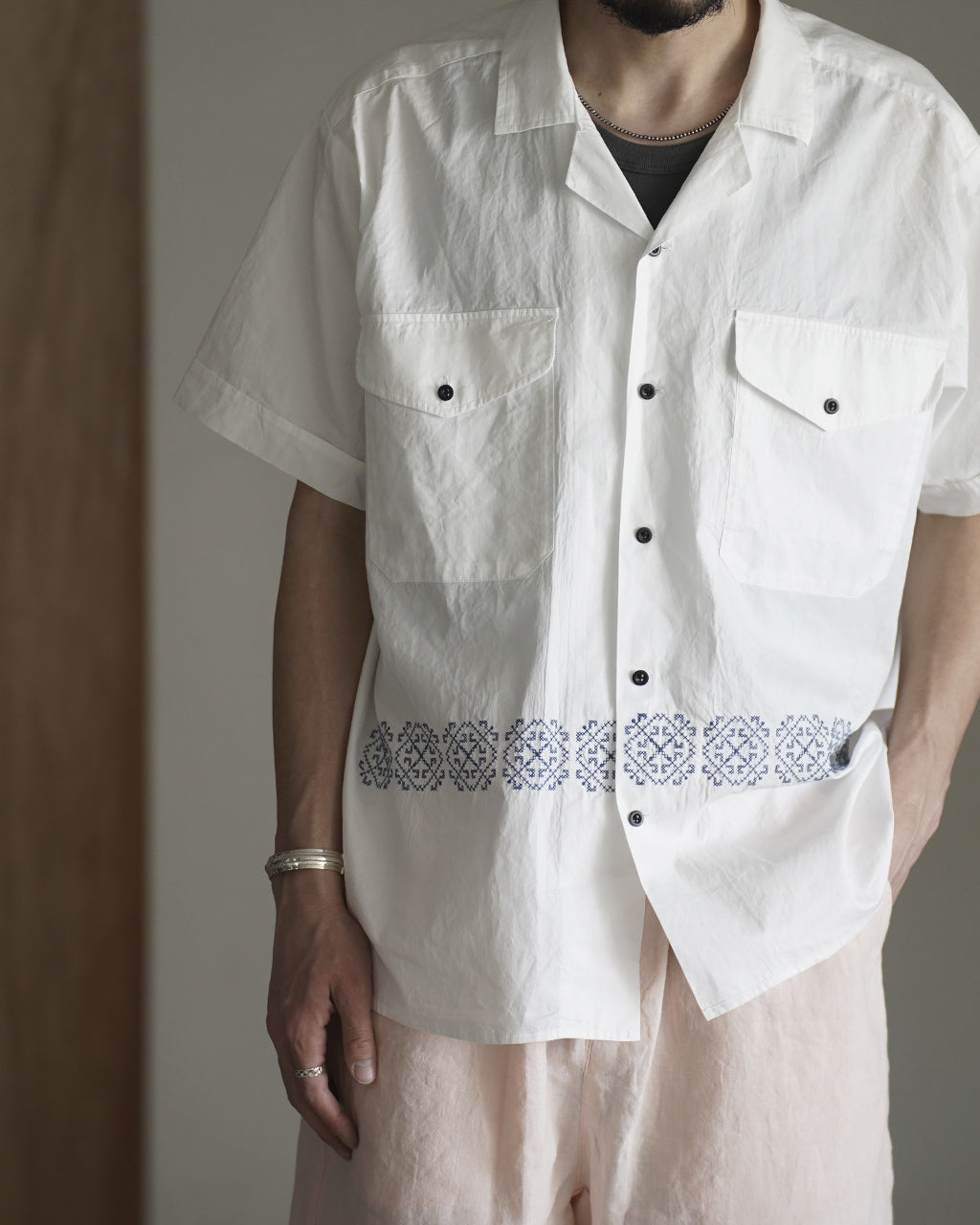 outil CHEMISIER COLETTA 開襟シャツ 刺繍 ツイル素材｜Crouka(クローカ)