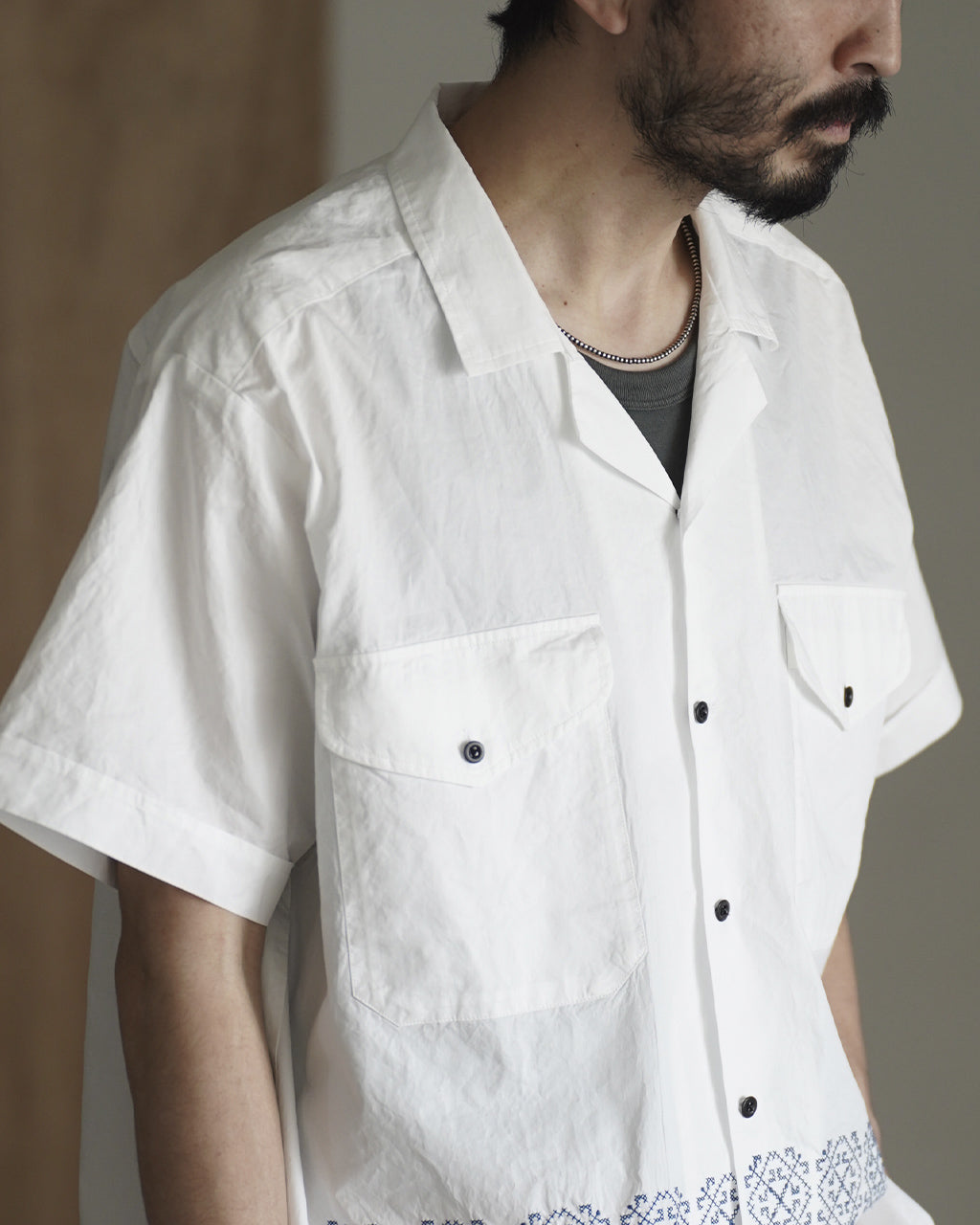 outil CHEMISIER COLETTA 開襟シャツ 刺繍 ツイル素材｜Crouka(クローカ)