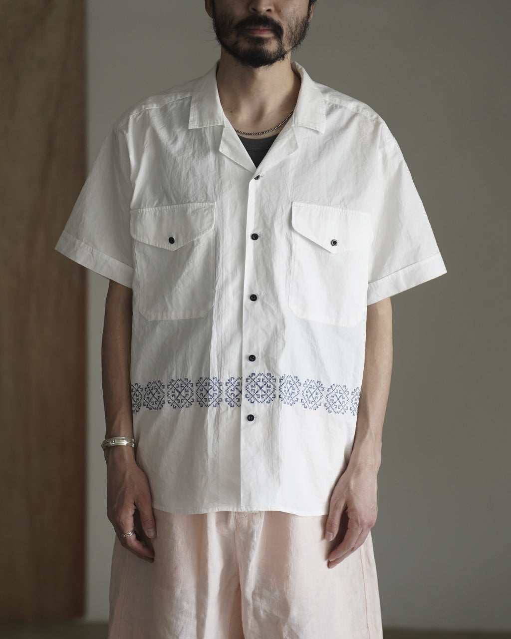 outil CHEMISIER COLETTA 開襟シャツ 刺繍 ツイル素材｜Crouka(クローカ)