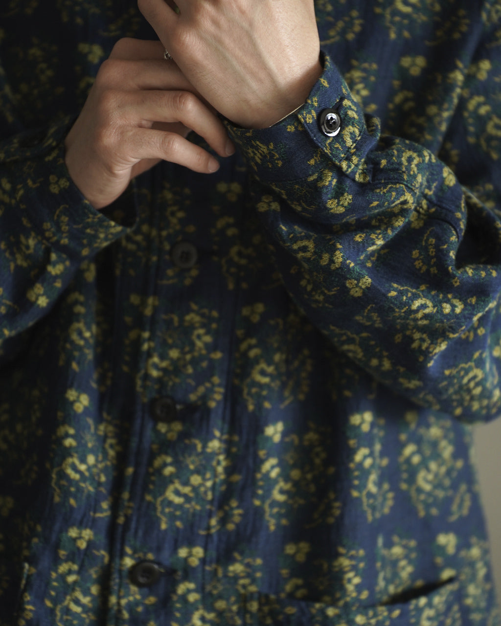 Outil VESTE DRAP ウティ ベストドラップ メンズ OV-T043-2 花柄