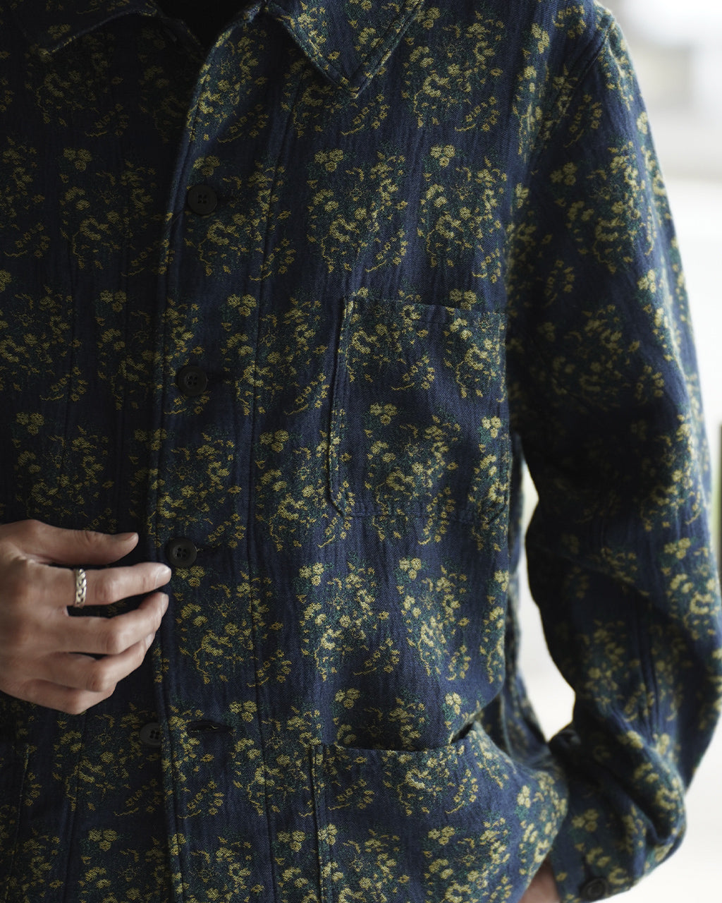 outil VESTE DRAP OV-T043-2 ジャガード織 ワークジャケット 花柄｜Crouka(クローカ)