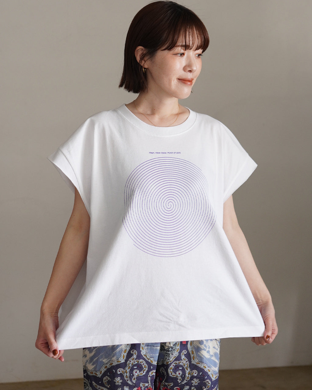 Magic,Made Visible cut off print T-shirt PO1S028