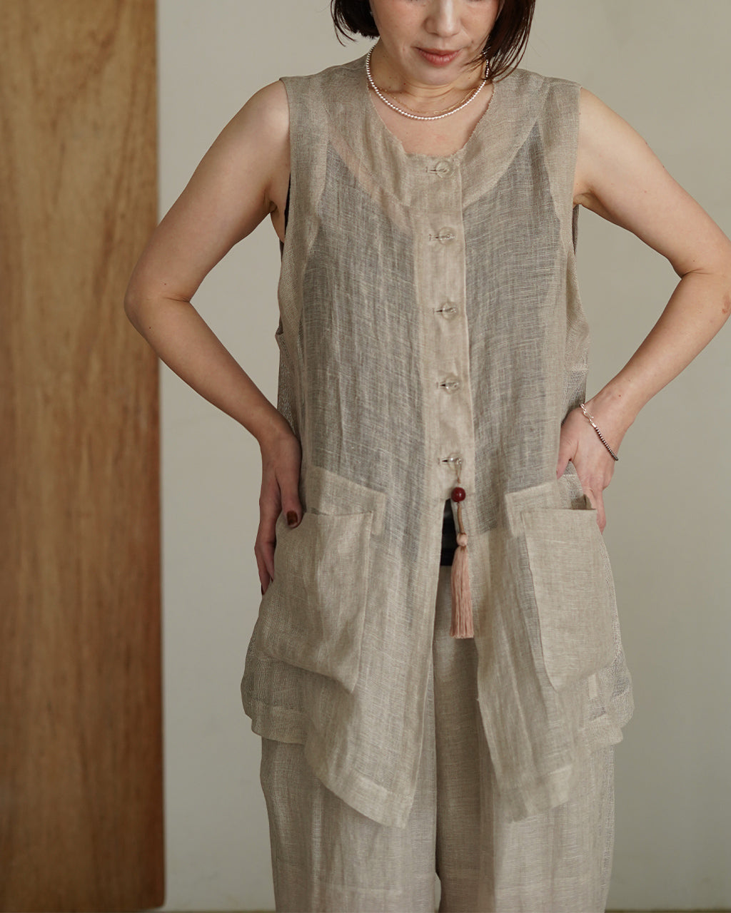 Karami weave vest PO1S006