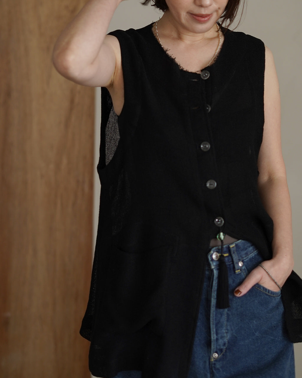 Karami weave vest PO1S006