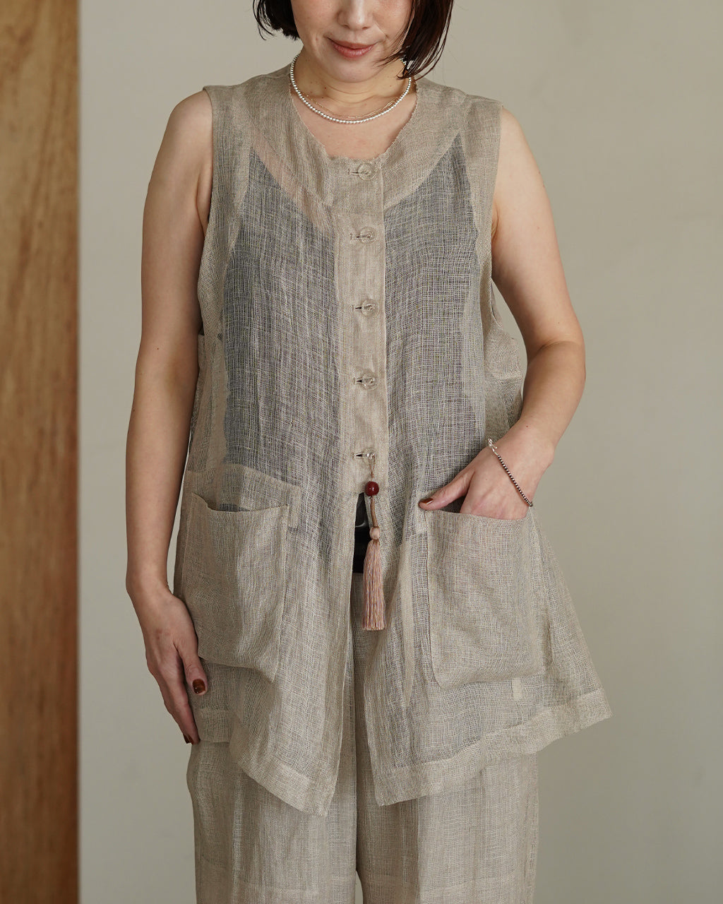 Karami weave vest PO1S006