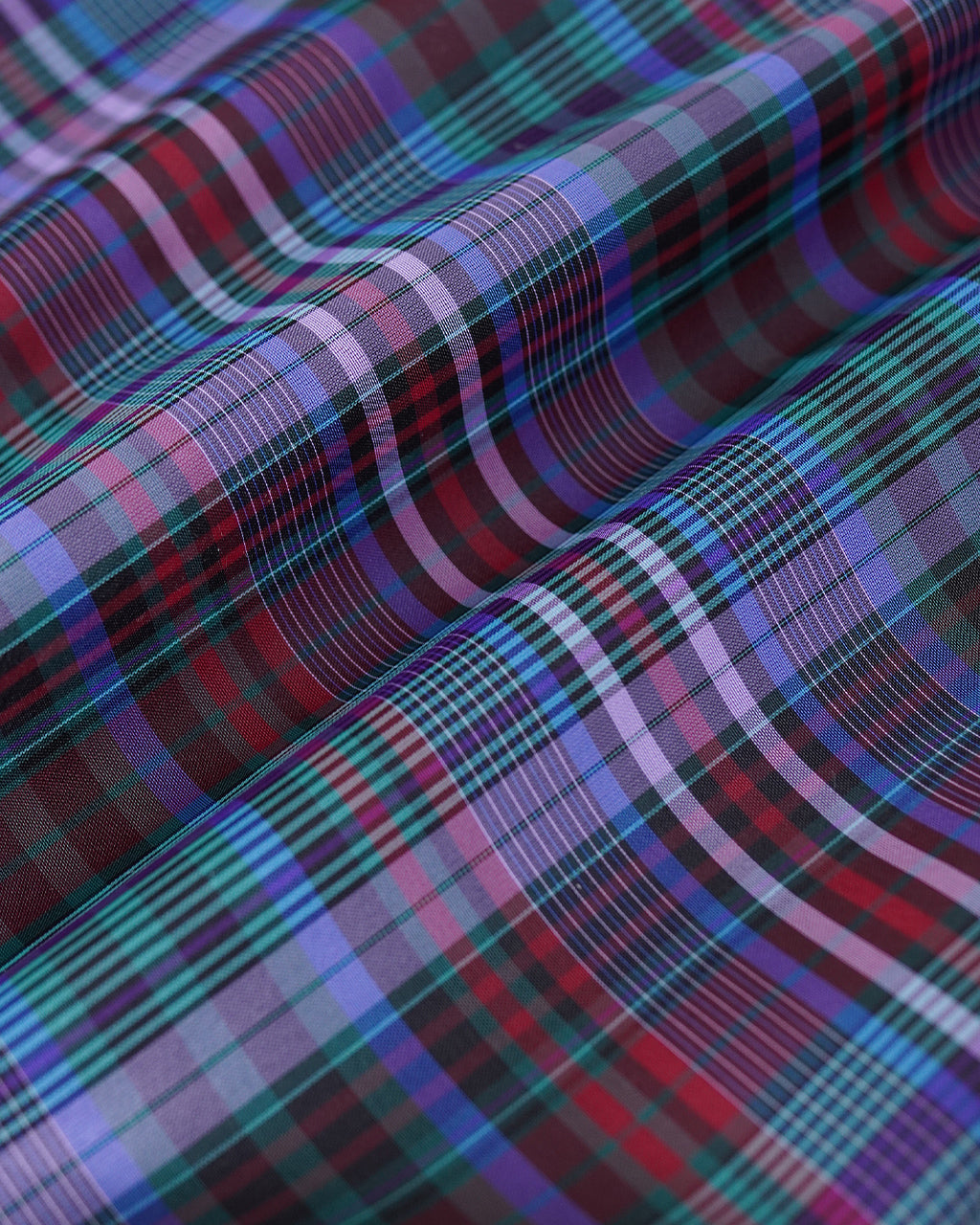 Semi-sheer yarn-dyed check tuck pants PO1S008