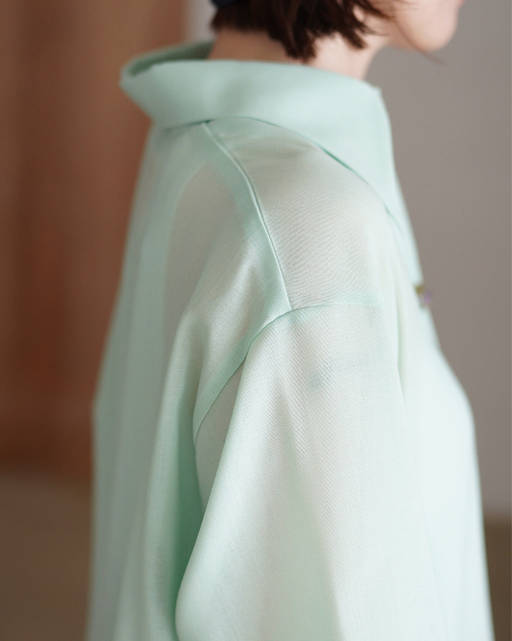 High-twisted gauze shirt PO1S013