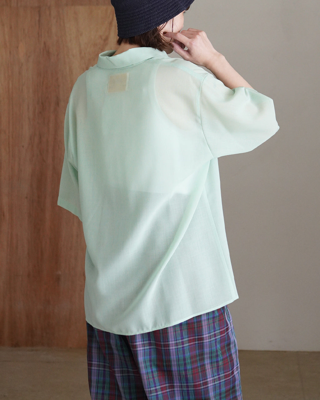 High-twisted gauze shirt PO1S013