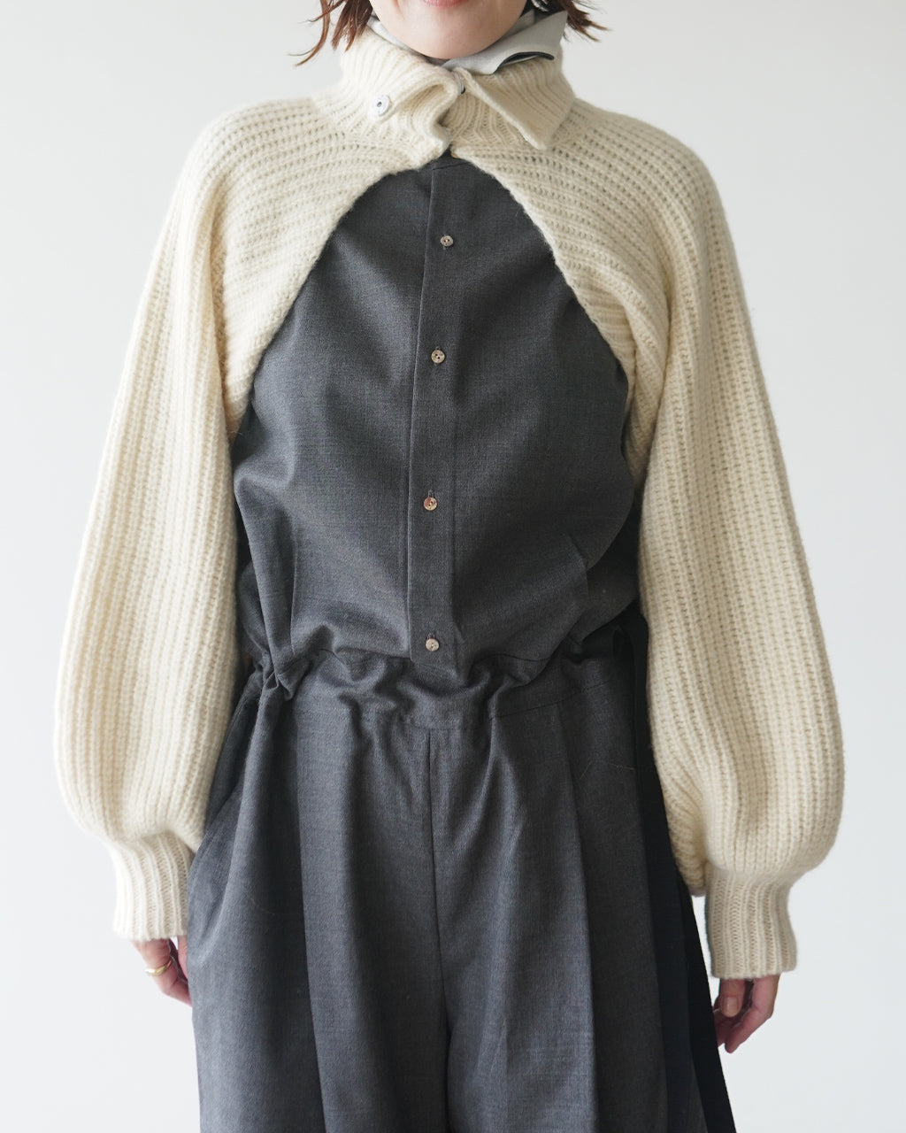 Wool Cotton Fringe Cardigan PO2T003