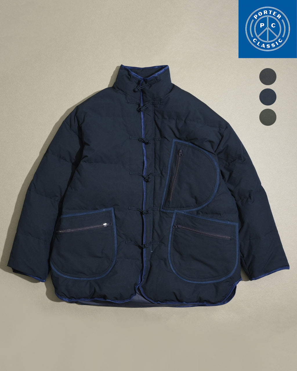 PORTER CLASSIC ポータークラシック ウェザー チャイニーズ ダウンジャケット WEATHER CHINESE DOWN JACKET チャイナコート PC-026-2441【送料無料】