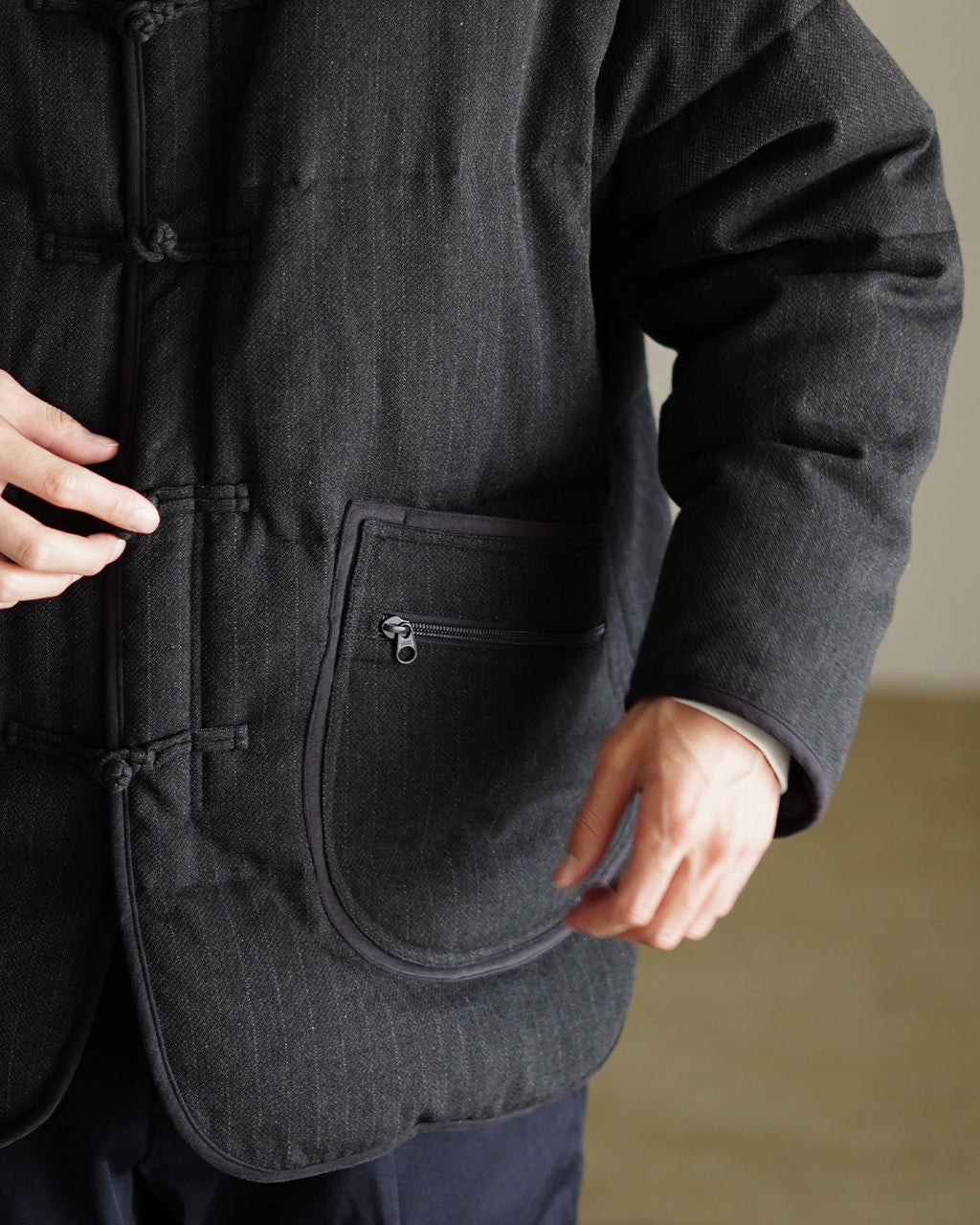 PIN STRIPE CHINESE DOWN JACKET PC-031-3606