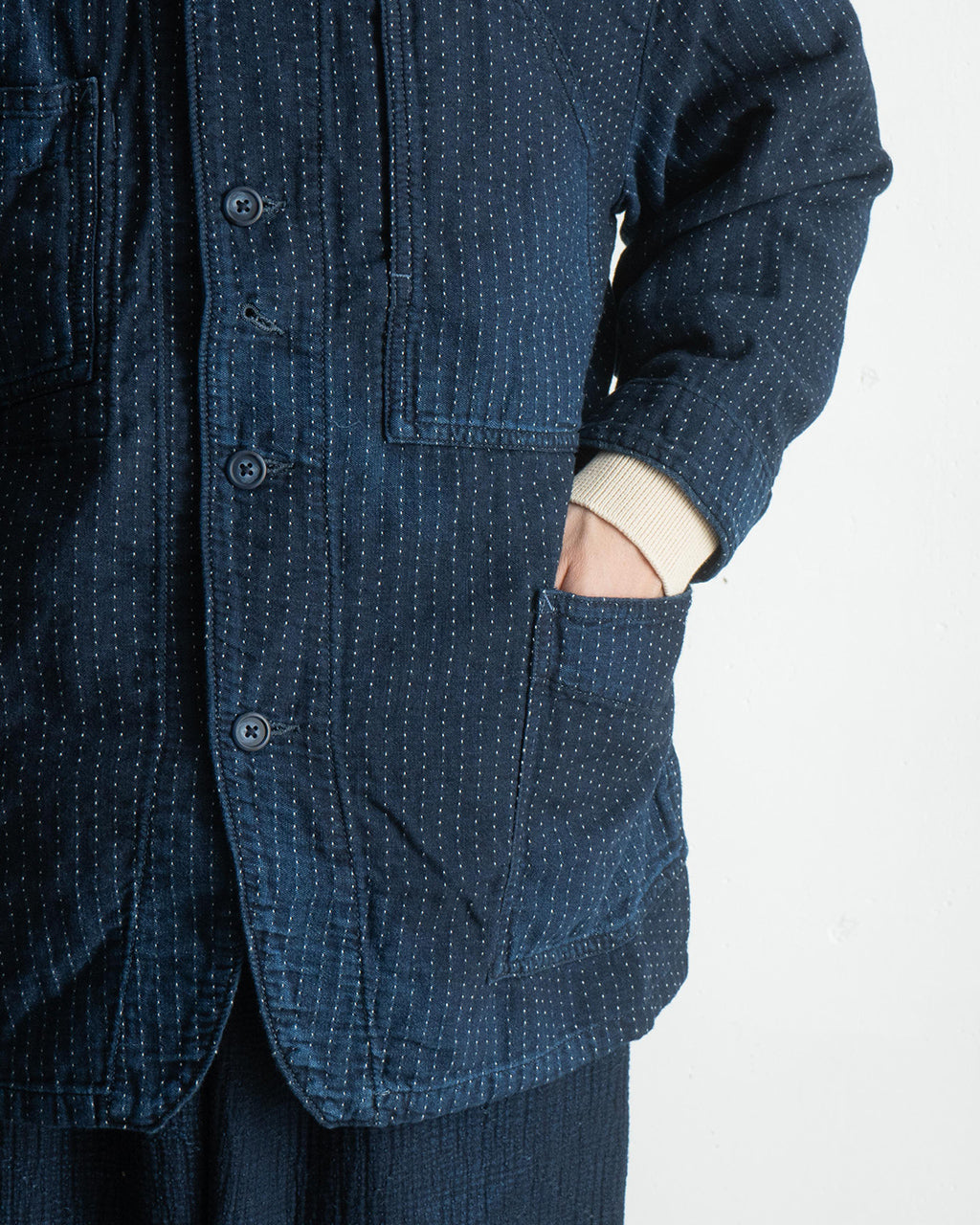 PORTER CLASSIC ポータークラシック カバーオール 刺し子 ストライプ アウター SASHIKO STRIPE COVERALLS WATCH CHAIN ITEM PC-059-3188【送料無料】【正規取扱店】