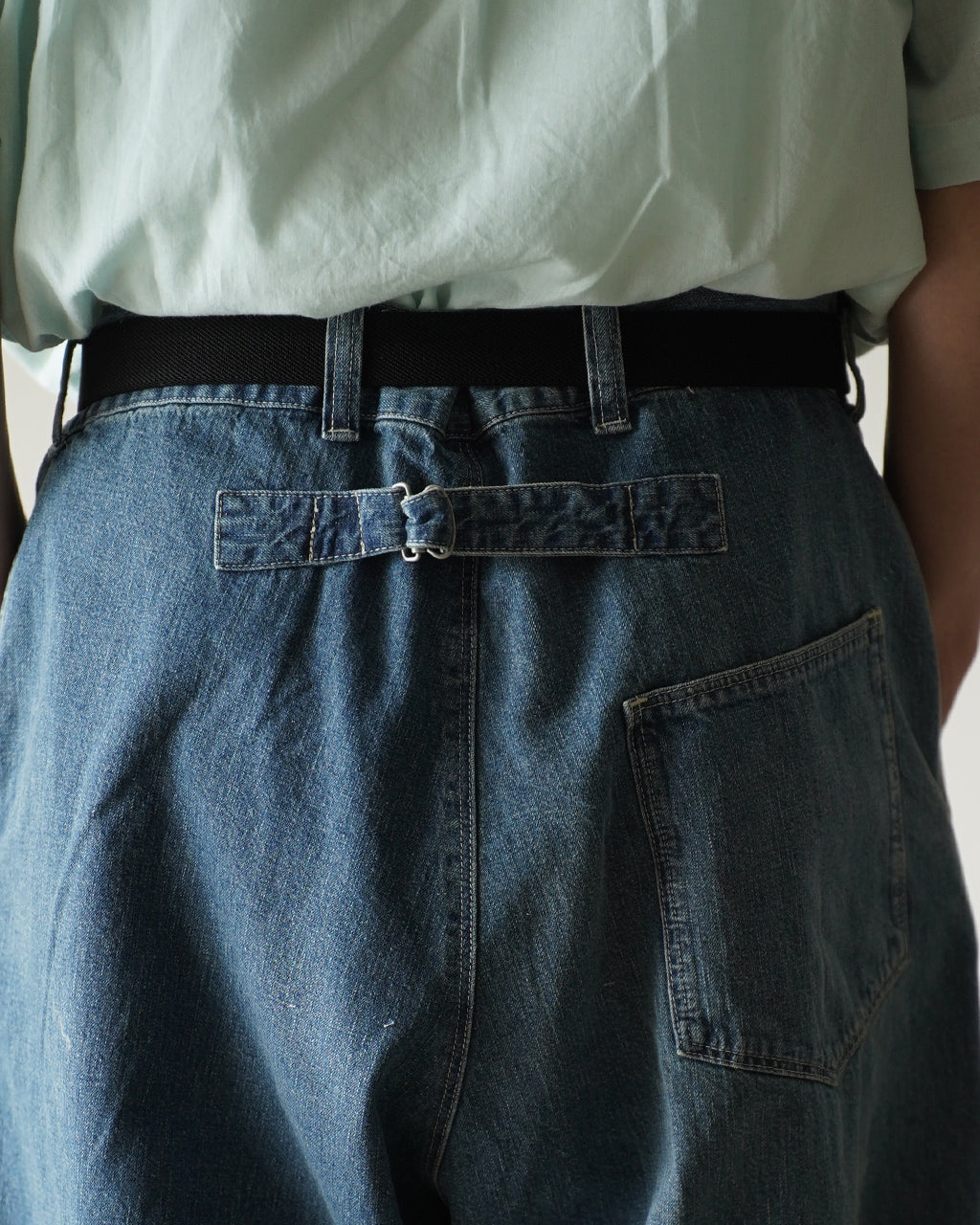 PORTER CLASSIC BREAKFAST DENIM FATTY PANTS PC-005-3850 デニム ワイドテーパードパンツ ブルー｜Crouka(クローカ)