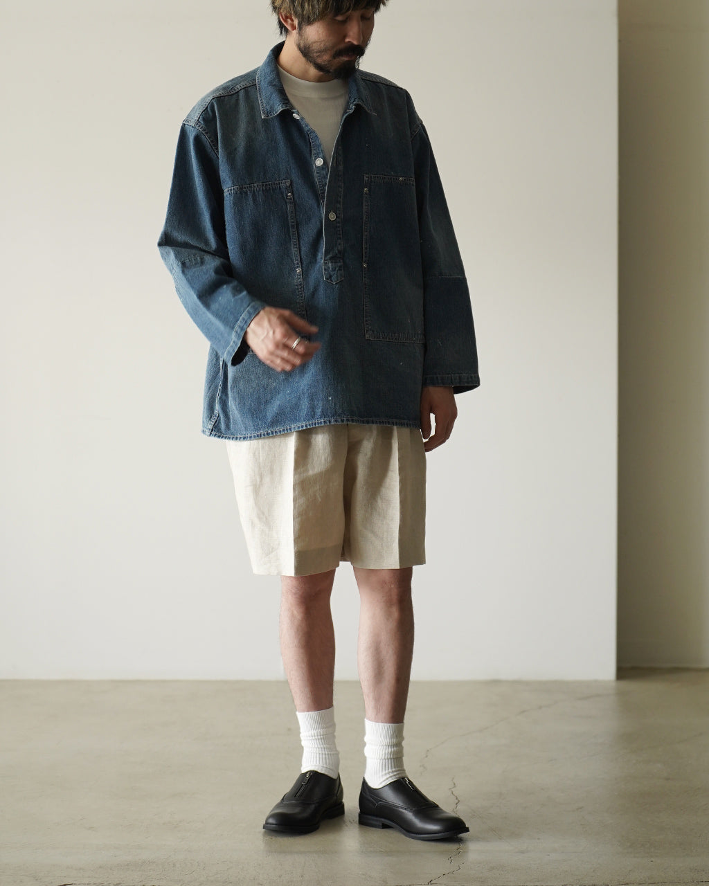 PORTER CLASSIC BREAKFAST DENIM PRISONER SHIRTS W/LOVE＆PEACE