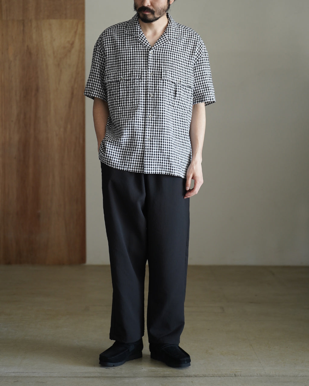 チェックシャツ　パーリゲイツ 試着のみ PORTER CLASSIC ポータークラシック ケルアック リネン ギンガム