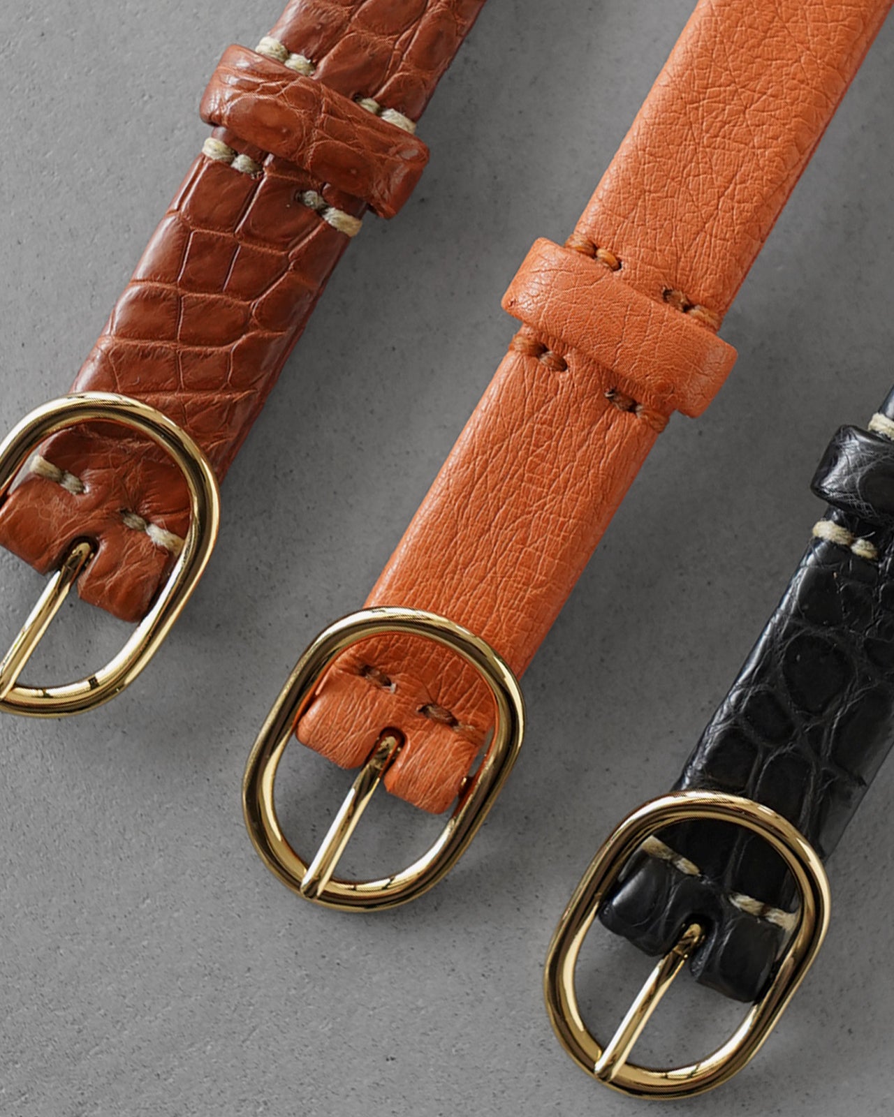Minimal Belt  [21mm] - Porosus Croco,Ostrich