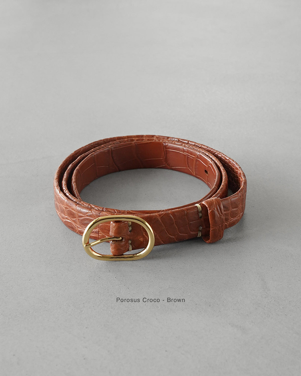 Minimal Belt  [21mm] - Porosus Croco,Ostrich