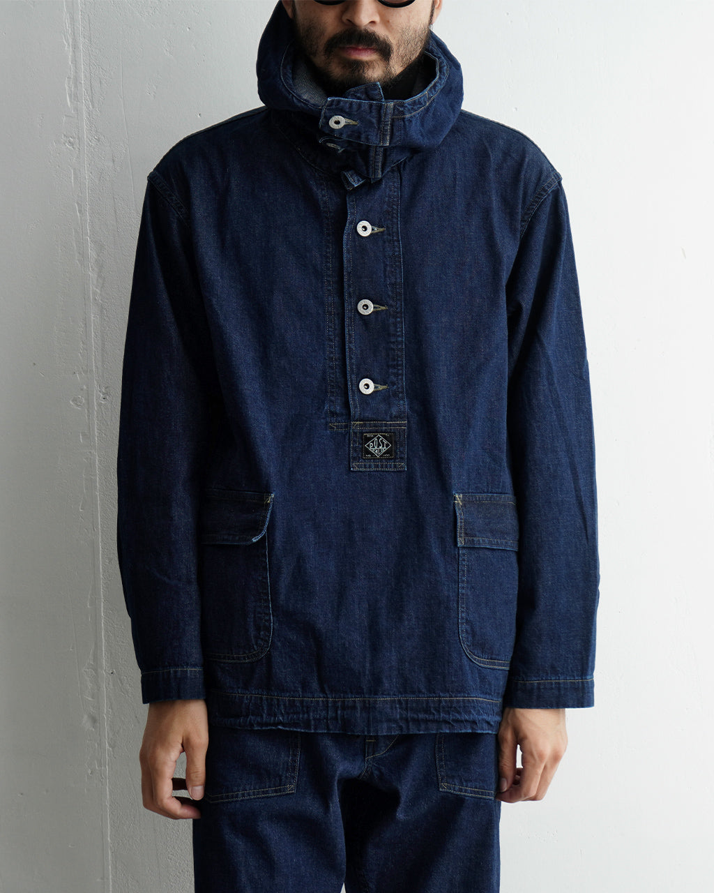 【SALE！30%OFF】POSTOVERALLS ポストオーバーオールズ ネイビー パーカー NAVY PARKA ブルー デニム 1105【送料無料】