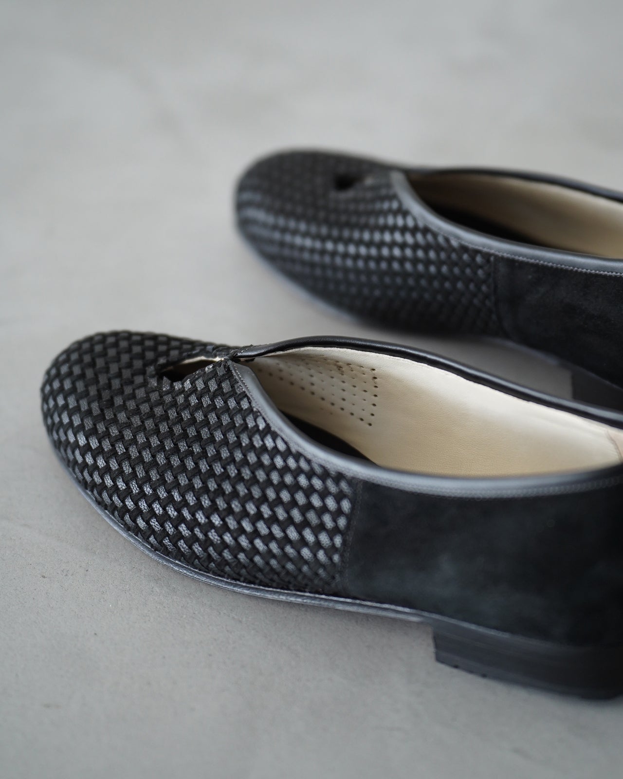 Tear Pumps - "Mesh"Goat Suede