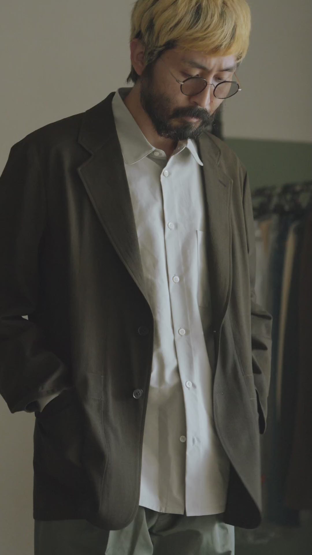 RAKINES ラキネス 長袖シャツ メンズ Peach back twill - Rob ピーチ