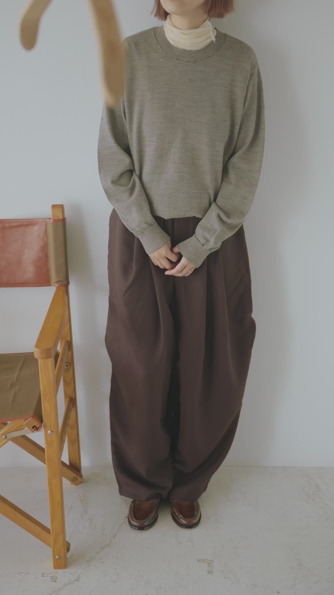 あ*き様 ハイツイストプライスプルオーバー AUBETT】針抜きフライスオーバーサイズL/S，針抜きフライス