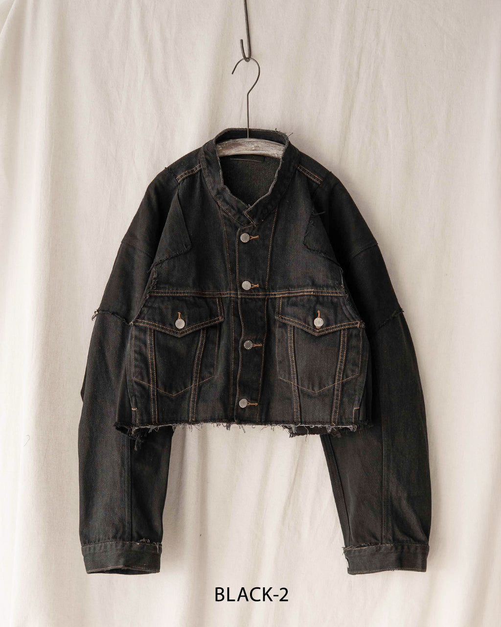 QUIITO PT DENIM SHORT JACKET BLACK Q25A-J021BK
