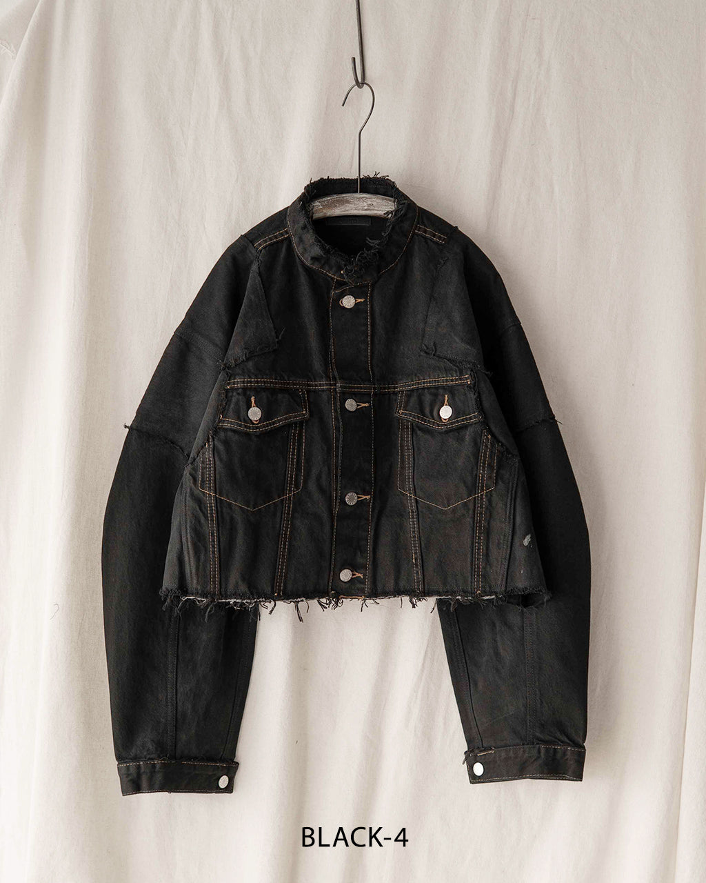 QUIITO PT DENIM SHORT JACKET BLACK Q25A-J021BK