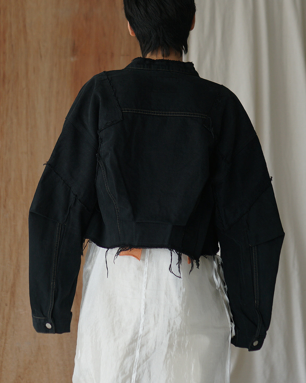QUIITO PT DENIM SHORT JACKET BLACK Q25A-J021BK