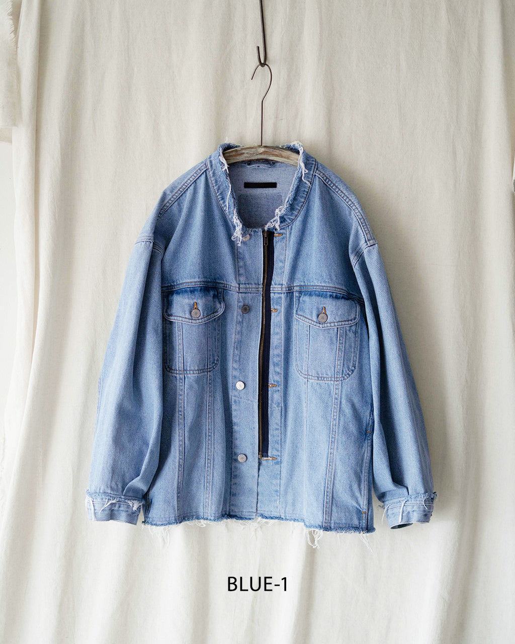 QUIITO ZIP BIG DENIM JACKET Q25A-J056