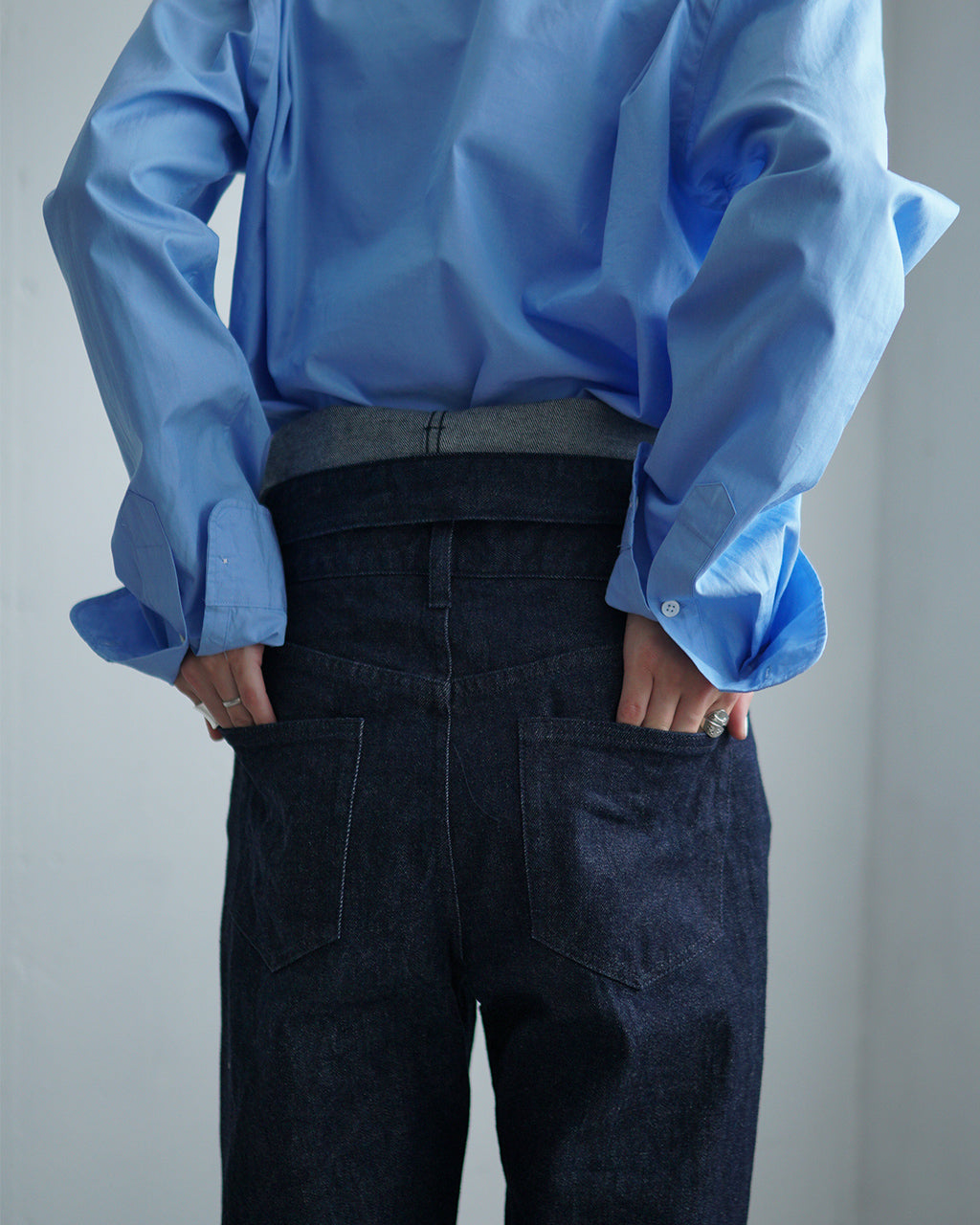 QUIITO REDENIM W WAIST PANTS INDIGO Q25A-T035