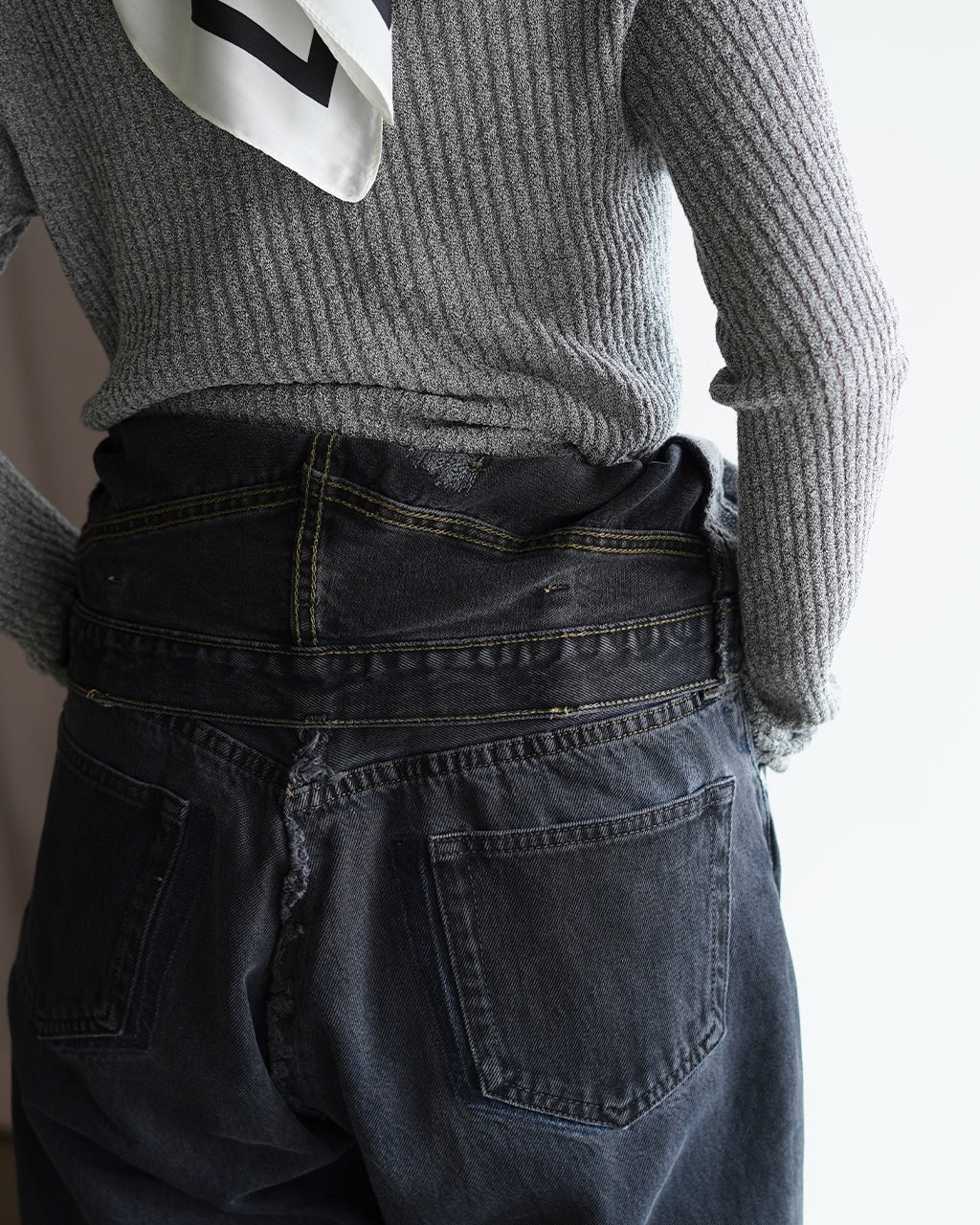 QUIITO キイト Wウエスト デニムパンツ グレー レディース W WAIST