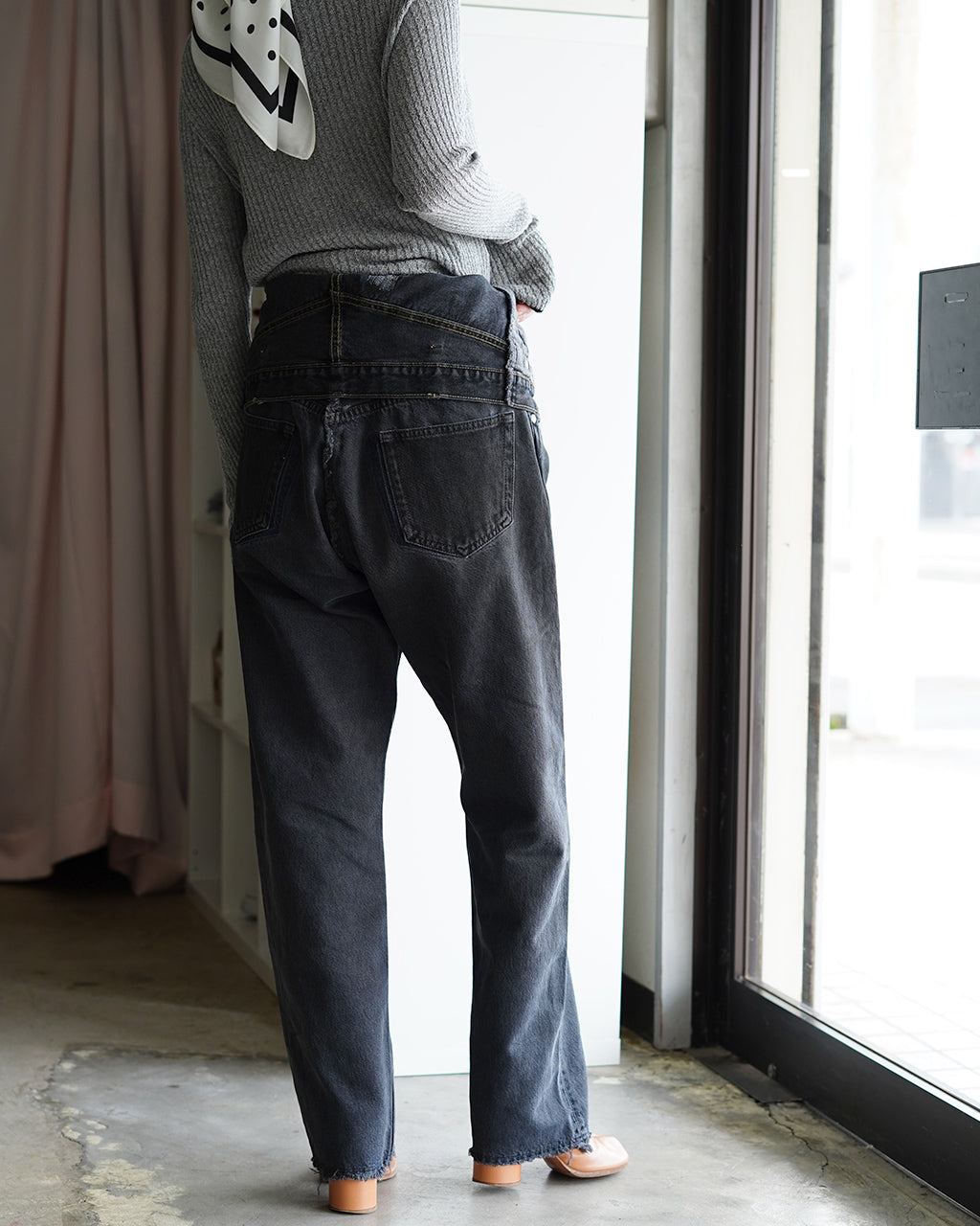 QUIITO キイト Wウエスト デニムパンツ グレー レディース W WAIST